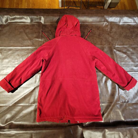 Fleet Street LTD. Removable Hood Full Zip Lined Anorak Jacket Red Womens Size M - Picture 3 of 12